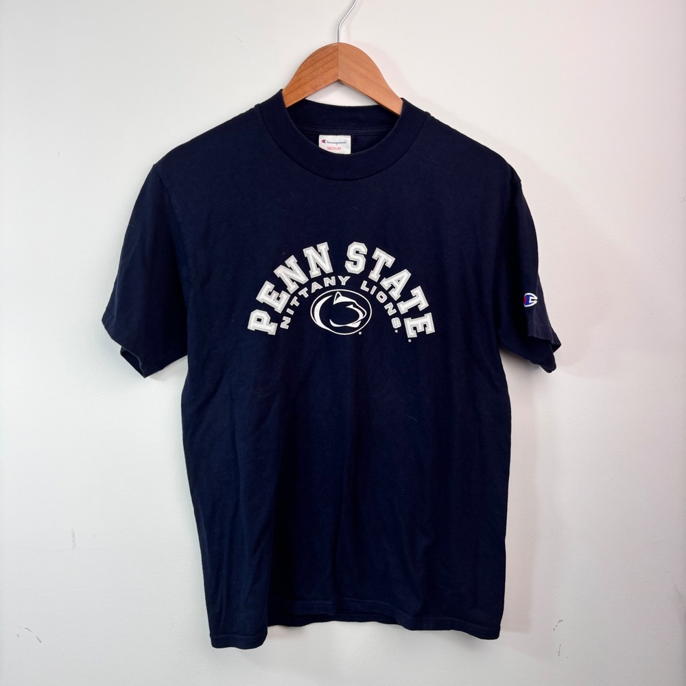 Vintage Y2K Champion Penn State Nittany Lions Navy College Graphic T Shirt M